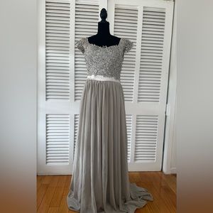 Light Gray Beaded Dress